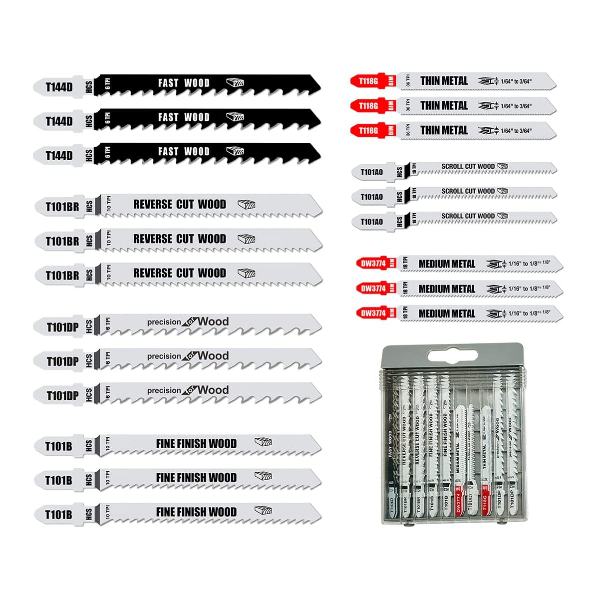 FOXBC Jigsaw Blades for DeWalt DCS334B DW3742C, Bosch JS260 JS470E, Ma