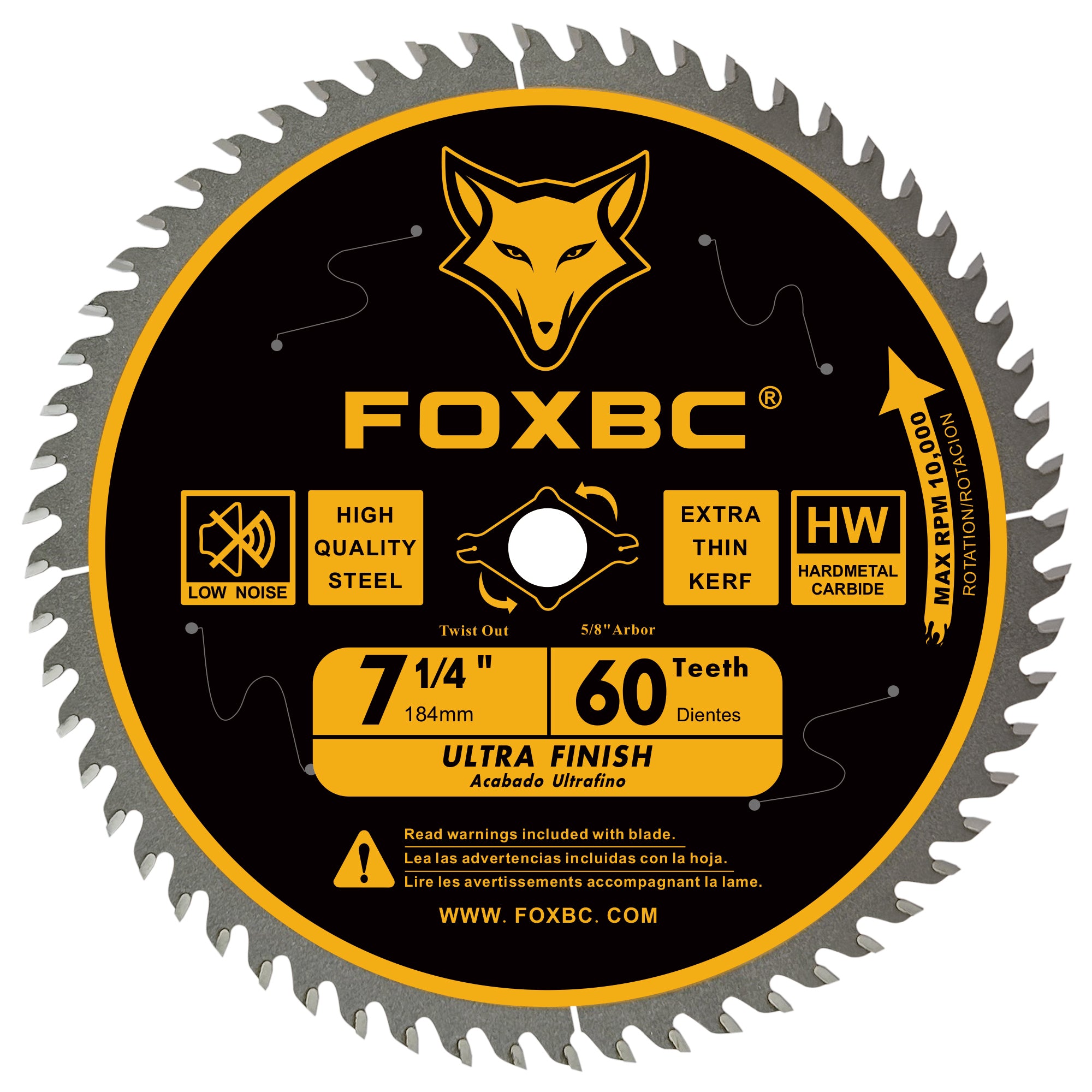 FOXBC 7-1/4" Circular Saw Blade 60-Tooth Replacement for Freud Diablo D0760A D0760X, DeWalt DWA171460