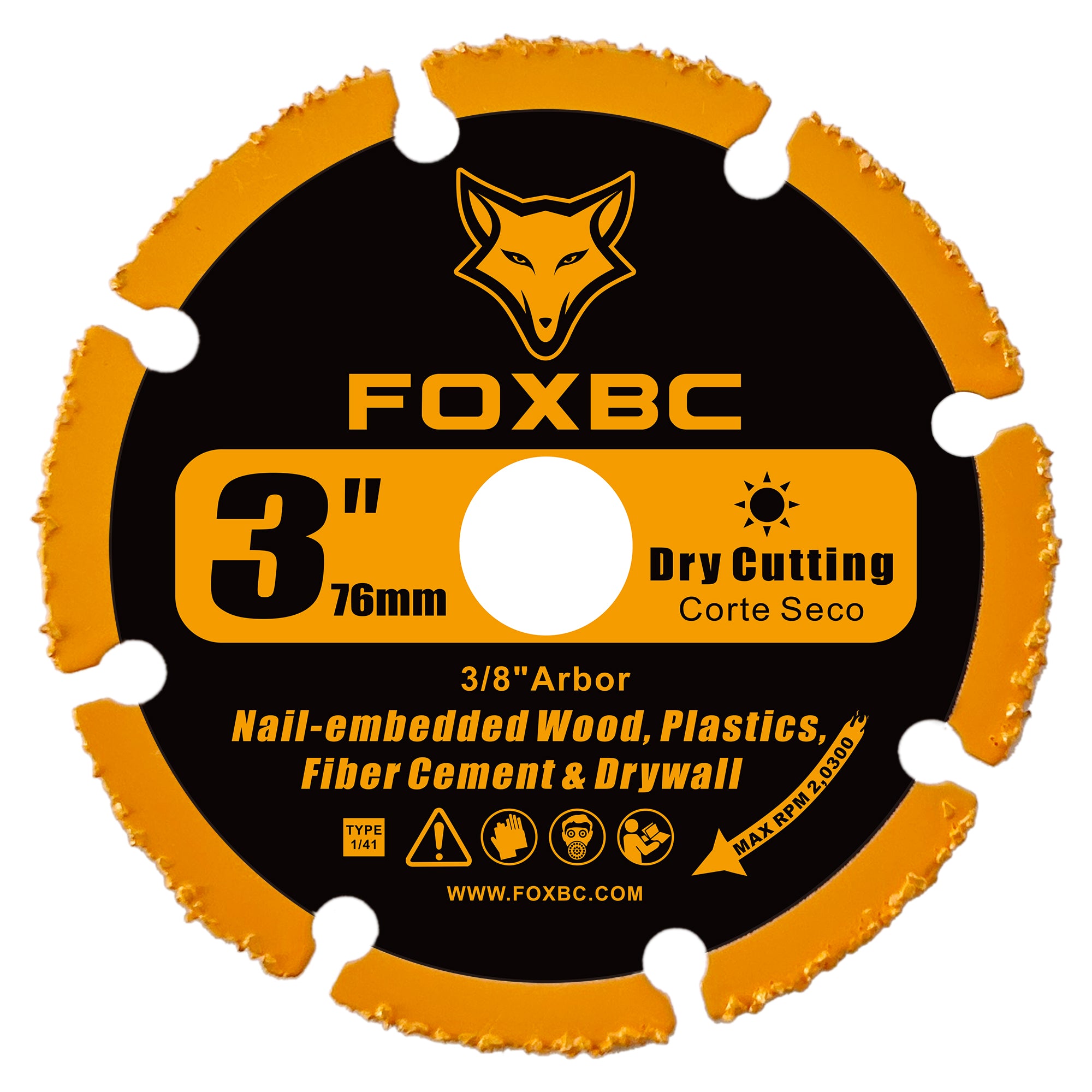 FOXBC 3 Inch Cut Off Wheels, Carbide Grit Cut-Off Disc for woods, plastics, fiber cement or drywall  - 3 Pack