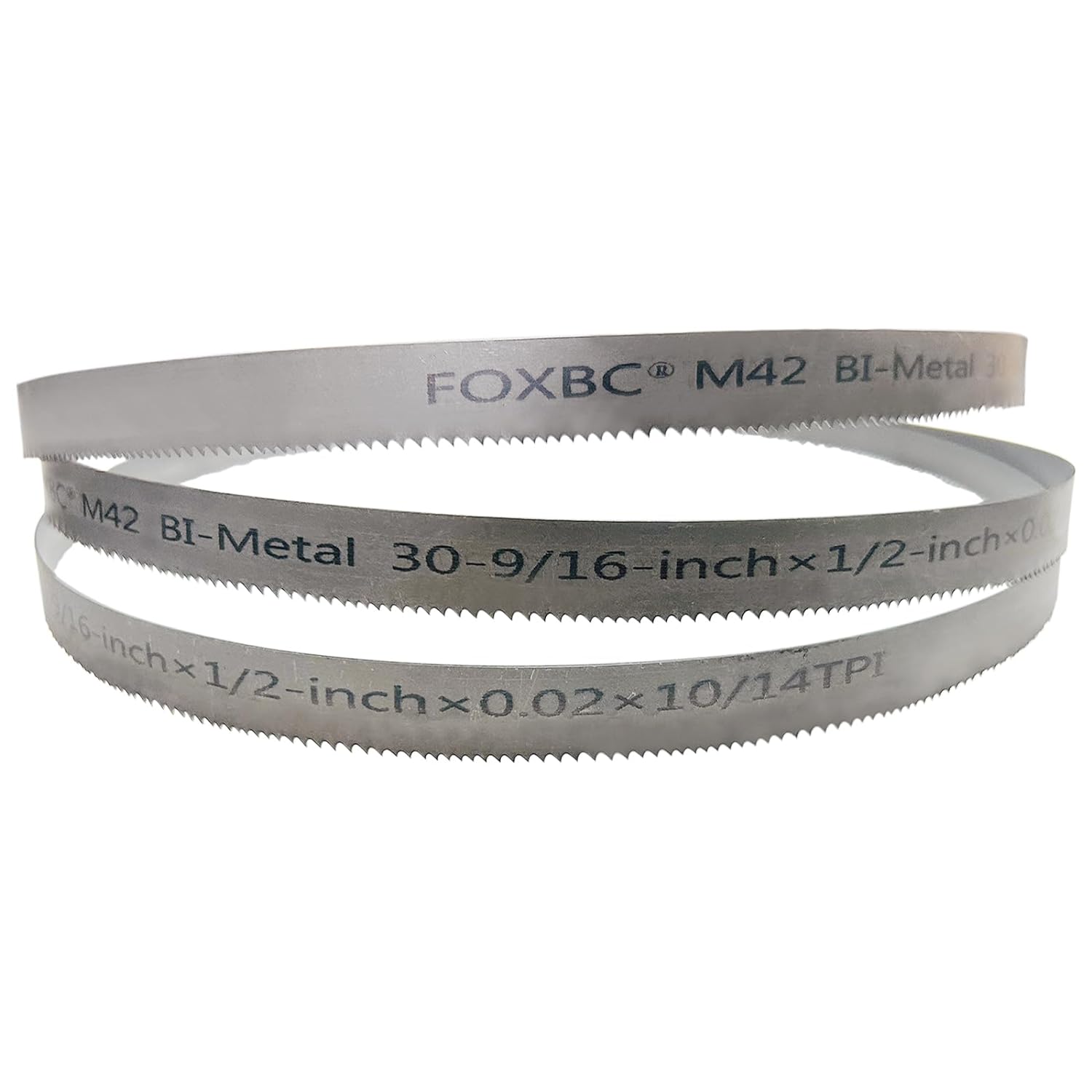 FOXBC Hojas de sierra de cinta de 30-9/16 pulgadas 10/14 TPI, 30-9/16" x 1/2" x .020", repuesto para sierra de cinta de metal Milwaukee, paquete de 3