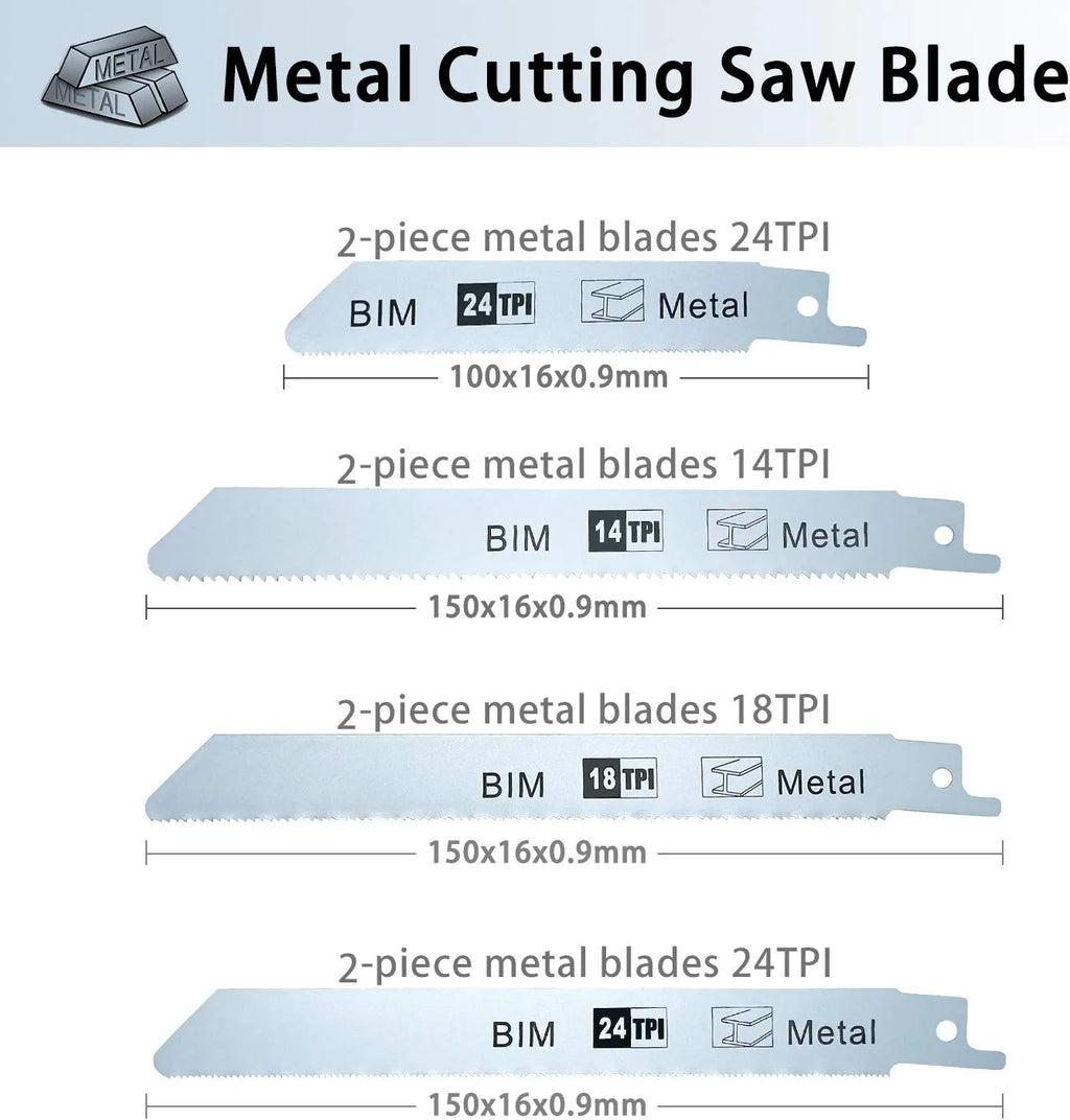 Reciprocating Saw Blades for Wood, Metal, Plastic Cutting Set. for DEW