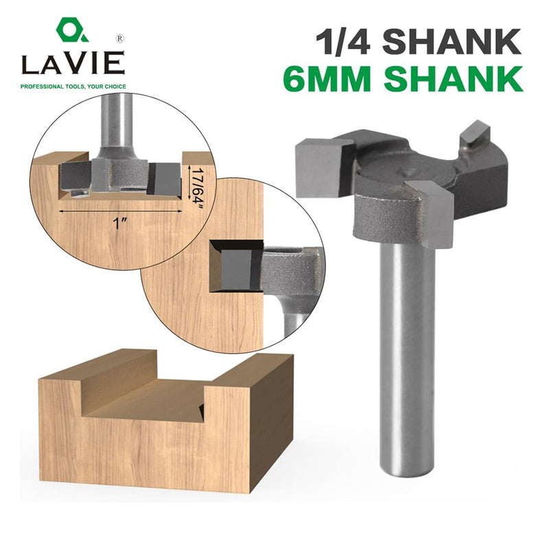 6mm Shank 1/4 shank 3 teeth T-Slot Router Bit Milling Straight Edge Sl