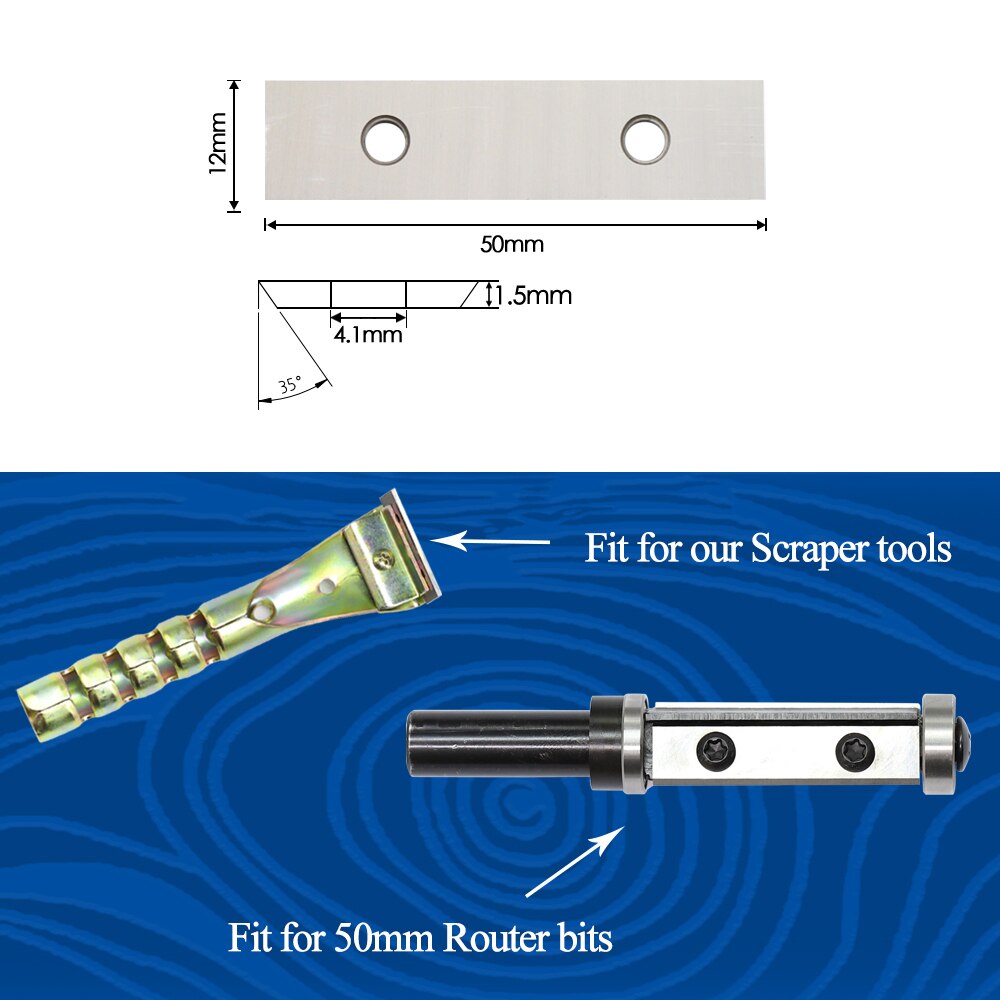 Cuchillas cortadoras de inserciones de carburo de 50x12x1,5mm, raspador de pintura para cabezales cepilladores helicoidales con ranuras de superficie, raspador manual, 10 Uds.